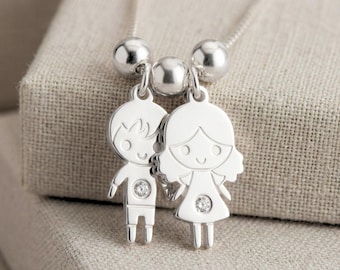 Mother Necklace Birthstone Kids Charms