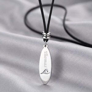 Surfplankketting sterlingzilver, gepersonaliseerde golfhanger - gepersonaliseerde sieraden cadeau Surfers