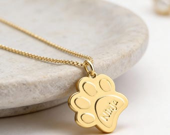 Custom Paw Name Necklace