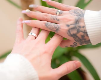 Secret Message Couple Rings Set