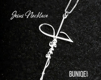 Jesus Cross Necklace Sterling Silver