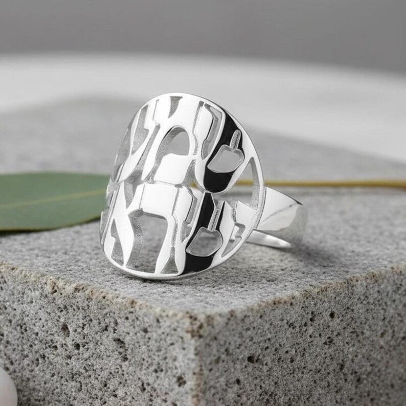 Shema Israel Ring, Sterling Silver 925 Hebrew Band, Handmade Jewish Jewelry