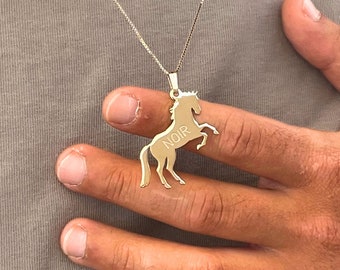 Engraved Custom Horse Necklace