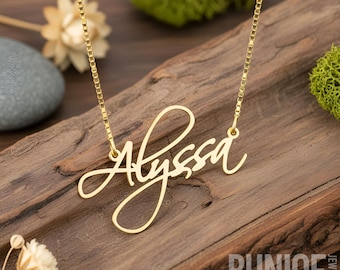 14K Gold Name Necklace Handwriting