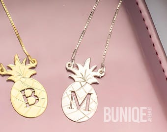 Pineapple Initial Necklace