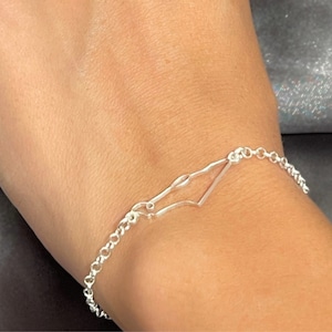 Bracelet carte d'Israël en argent sterling 925 - Bijoux israéliens - Cadeau Bat Mitzvah juive pour elle