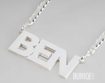 XLarge Name Necklace Sterling Silver
