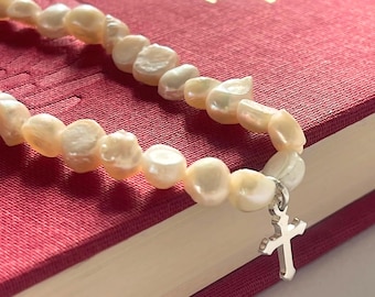 Pearls Choker Cross Necklace