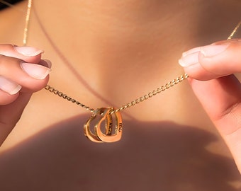Engraved Hearts Necklace for Mom