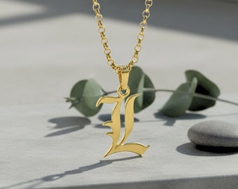 Old English Large Initial Necklace