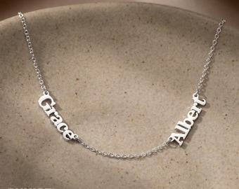 Mother Necklace with Kids Names Sterling Silver - Personalized Family Jewelry