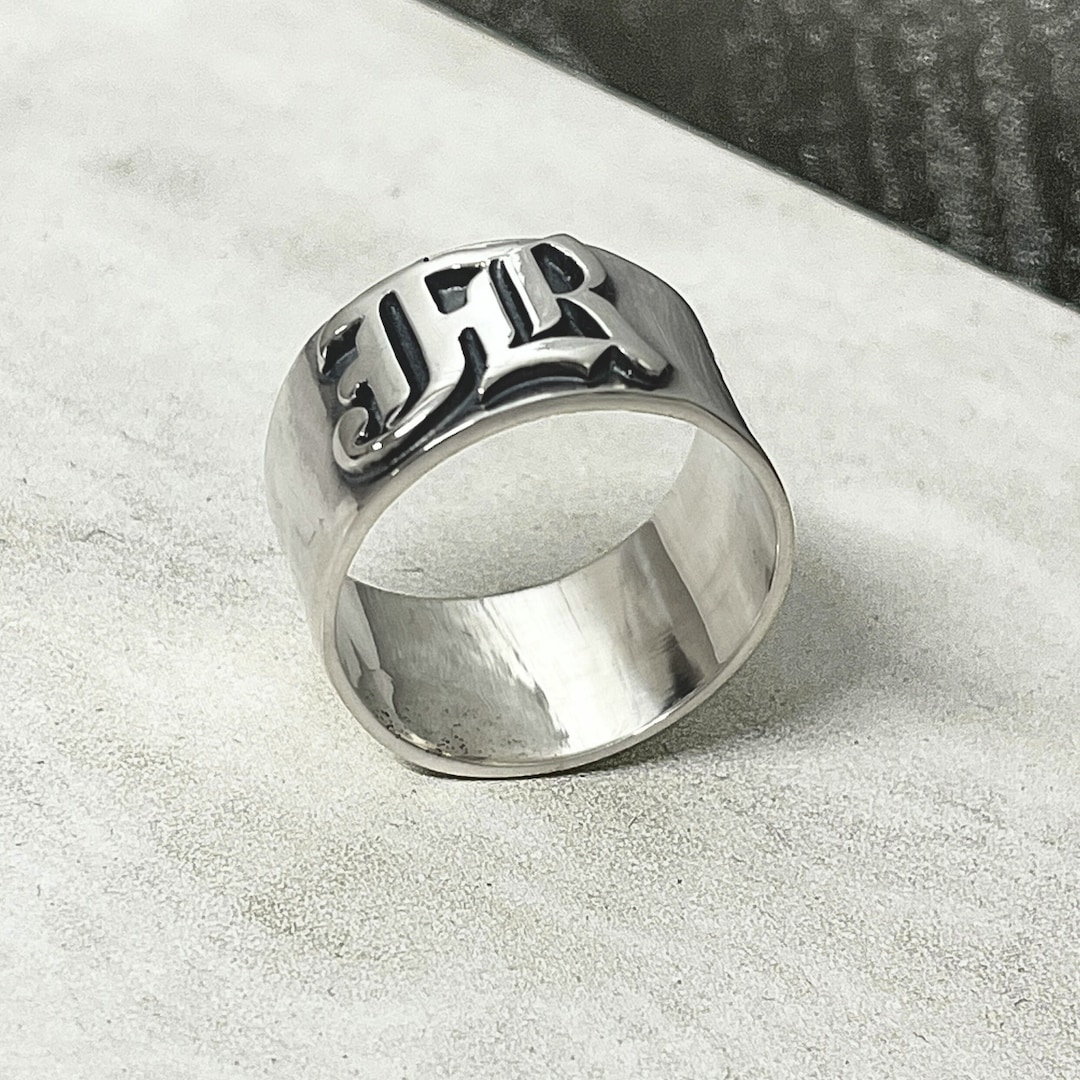 Old English Name Ring 925 Sterling Silver Personalized Mens Jewelry Custom Engraving 12mm Wide Band Best Gift for Him Etsy Australia