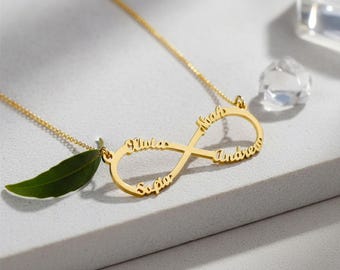 14K Solid Gold Infinity Name Necklace