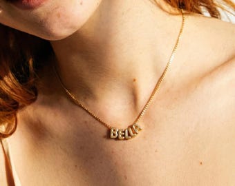 Personalized Bubble Name Necklace - Letter Pendants - Custom Jewelry Gift for Kids