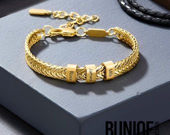 Engraved Dad Bracelet with Kids Names