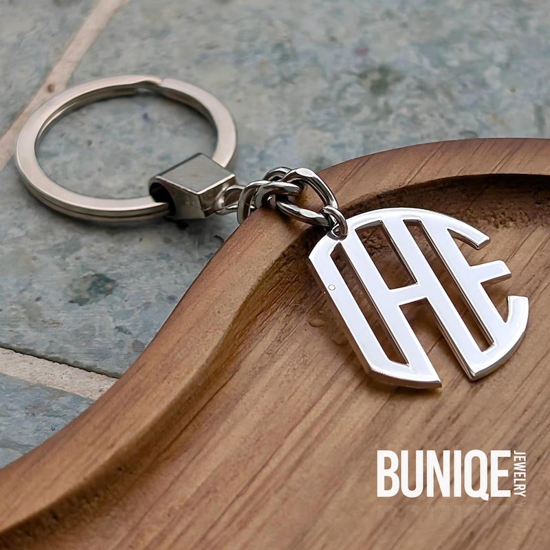 Initial Keychain - Etsy