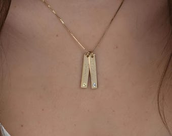 Multiple Bar Necklace with Birthstones