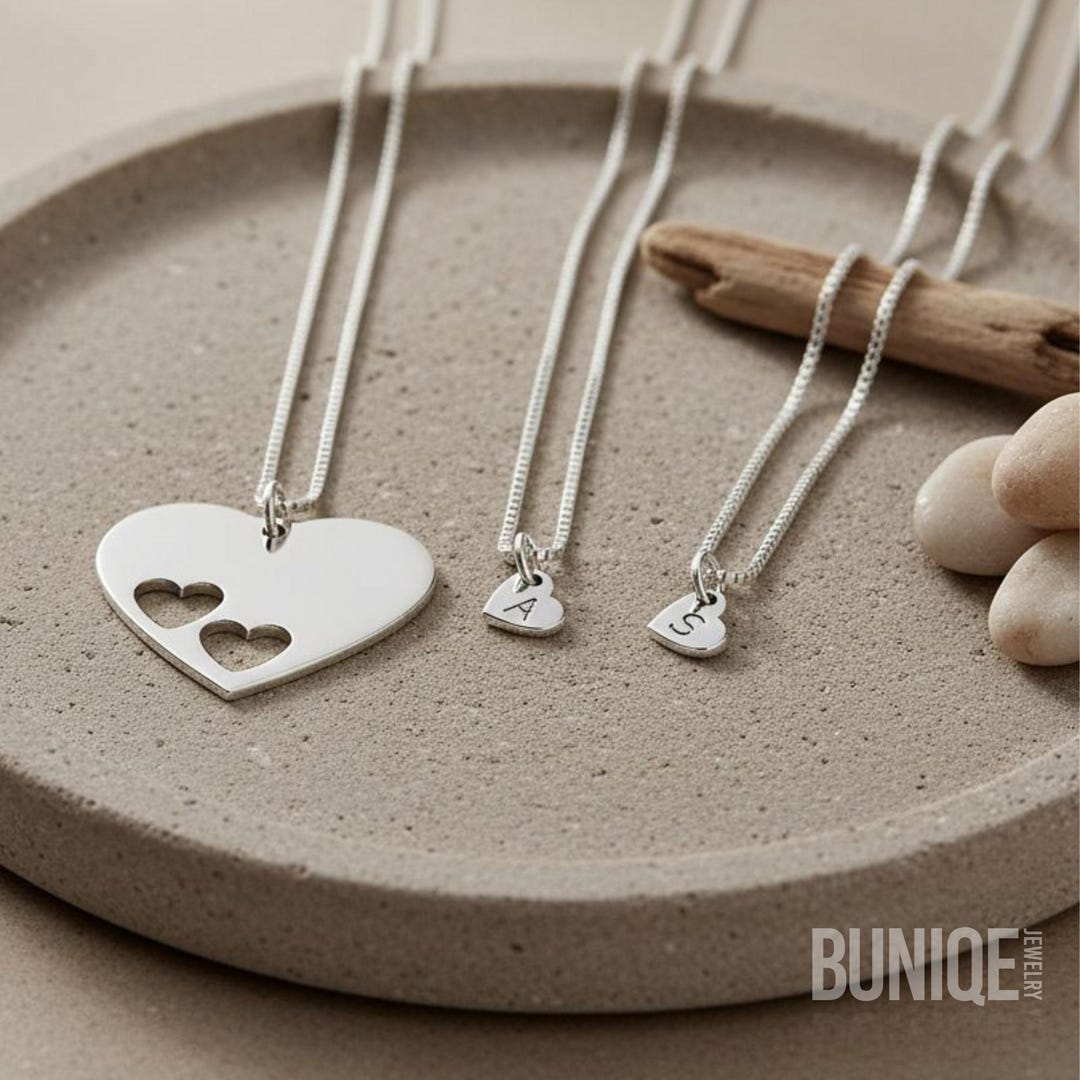 Set di collane a forma di cuore per madre e figlia, regalo