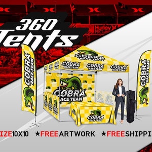 10x10 Custom Tent Full Color, Free Shipping, Free Design