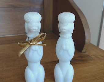 Vintage AVON Bon Bon Poodle Decanter Cologne SET of 2