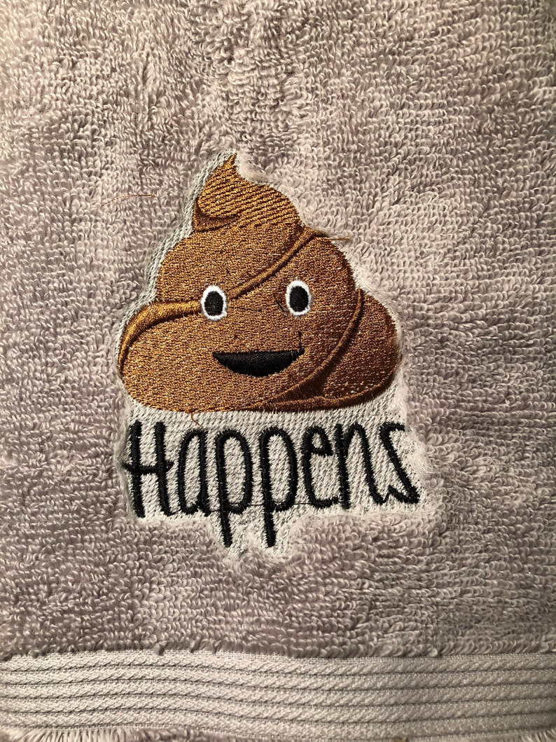 Poop Happens Custom Embroidered Bathroom Hand Towels Etsy