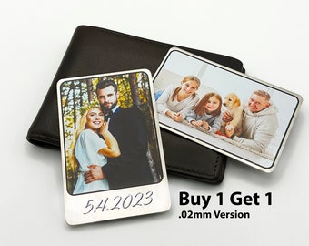 Buy 1 Get 1 Personalized Wallet Photo Card | Custom Metal Wallet Insert | Photo Card for Wallet | Gifts for Boyfriends & Girlfriends