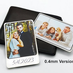 Personalized Wallet Photo Card | Custom Metal Wallet Insert | Photo Card for Wallet | Credit Card Photo Gift | Gifts for Her & Him