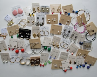 Mystery box of 50 cards of vintage earrings