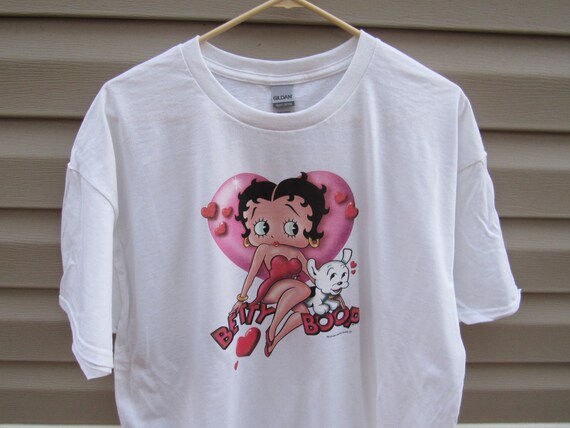 Betty Boop Heart White Tee Shirt - XL - Etsy