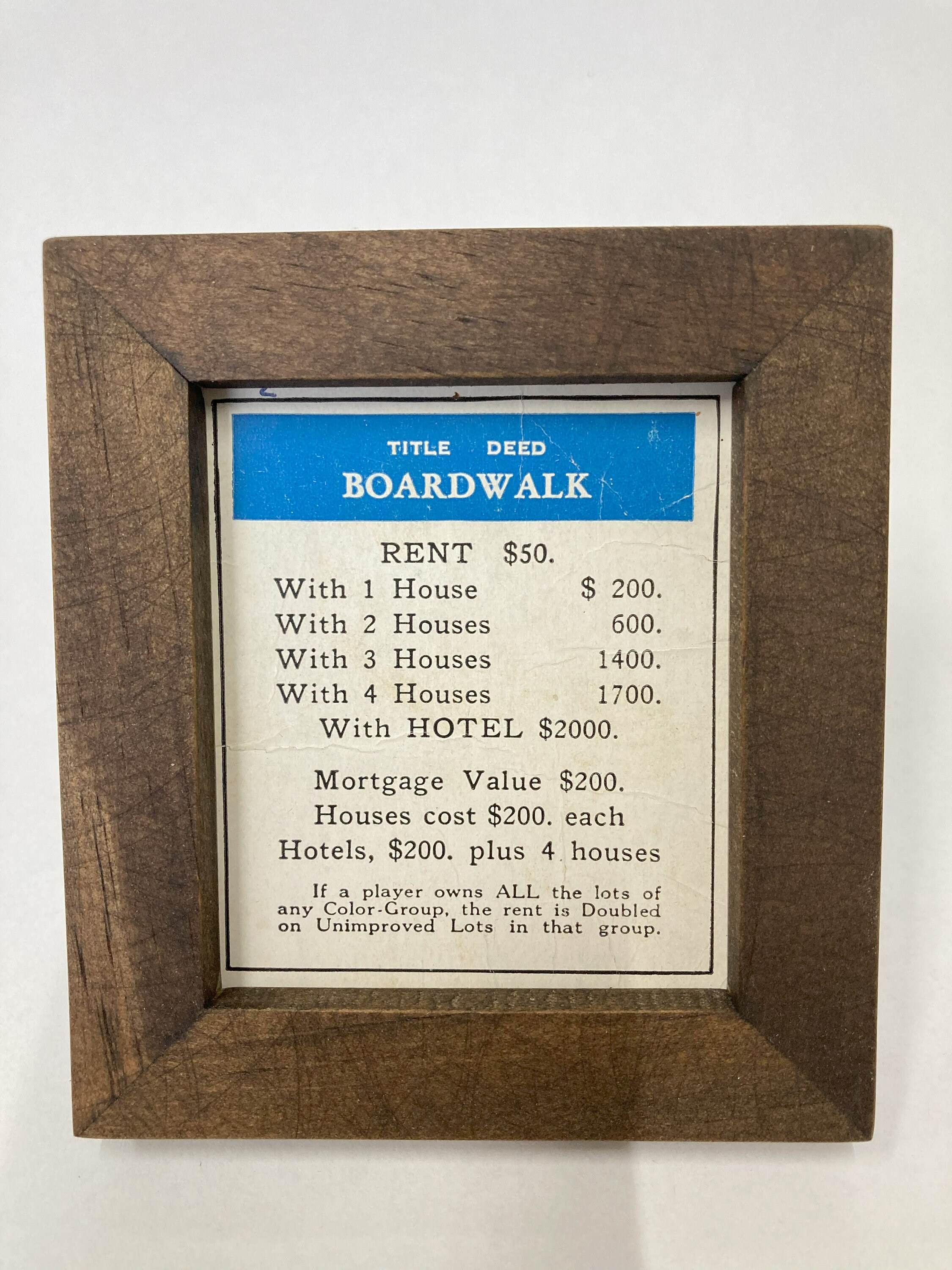 Monopoly Wall Art. Boardwalk &amp; Park Place Vintage Monopoly Cards in ...