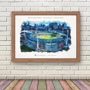 MCG Melbourne Cricket Ground AFL Cricket Stadium Watercolour Art Print | Digital Download Poster