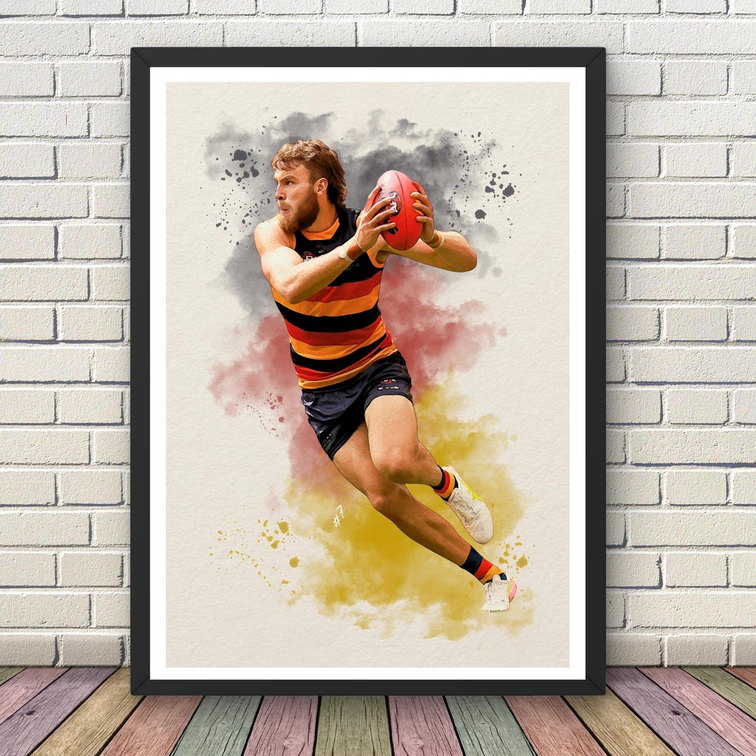 Riley Thilthorpe Adelaide Crows Watercolour Print – AFL Footy Art ...