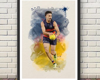 Akwarela Izaka Rankine'a | Fan Art Adelaide Crows AFL The Magician | Pobieranie cyfrowe