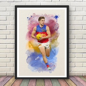 Zac Bailey – Brisbane Lions AFL Grand Final | Digital Watercolour Print | Aussie Rules | Fitzroy Lions | AFL Digital Download