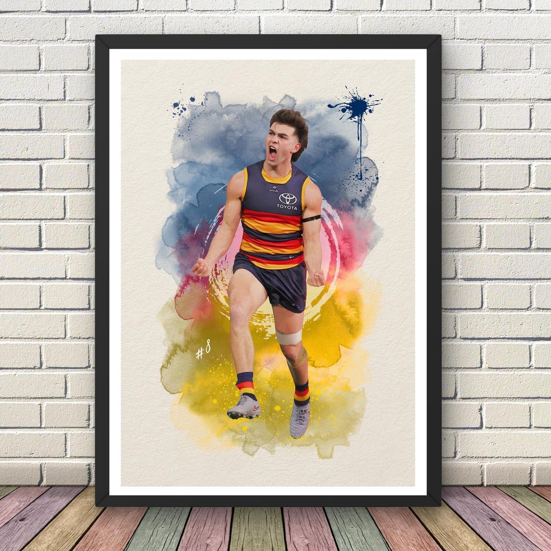 Josh Rachele Adelaide Crows Watercolour Print – AFL Fan Art Digital ...