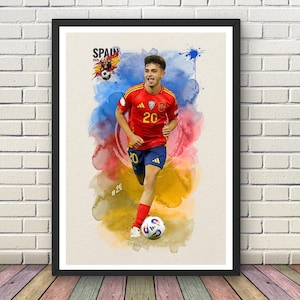 Stampa acquerello Pedri Spagna – Coppa del Mondo FIFA 2026 (download digitale)