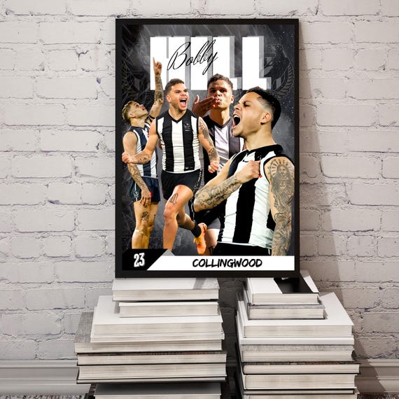 Bobby Hill Collingwood AFL Wall Art Print Digital Download Poster, Aussie Rules Football Home Decor, Bobby Hill Fan Gift AFL Download