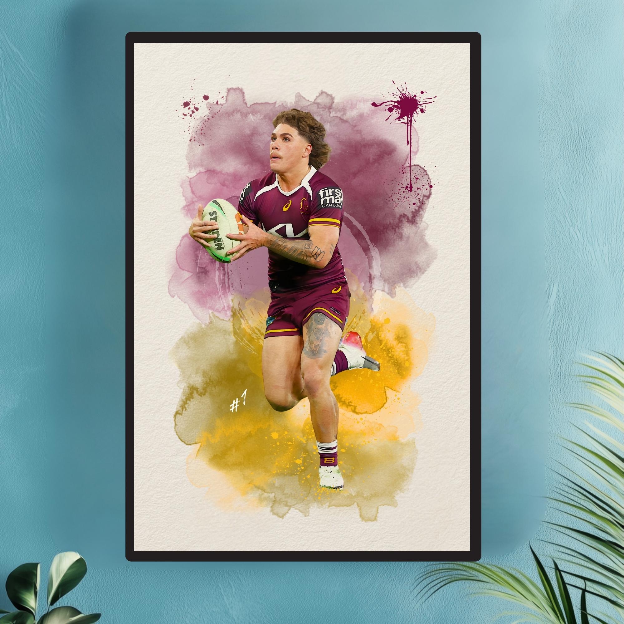 Reece Walsh – Brisbane Broncos NRL Poster | Rugby League Footy Print ...