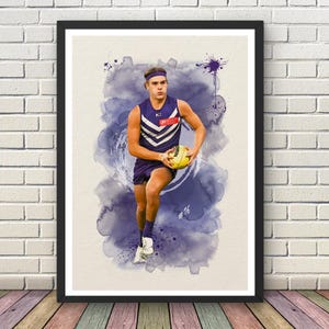 Impresión de acuarela de Murphy Reid Fremantle Dockers AFL Descarga digital