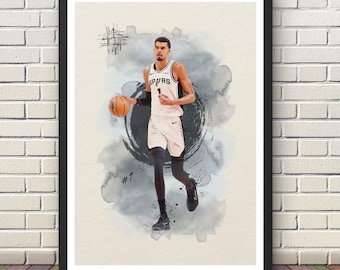 Victor Wembanyama Spurs Watercolour Print | Digital Download