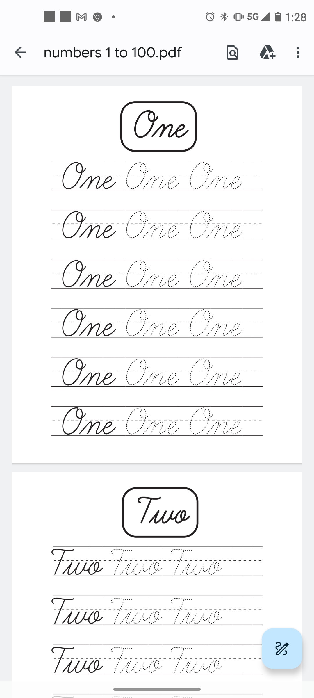 Practice Writing Cursive Numbers - Etsy