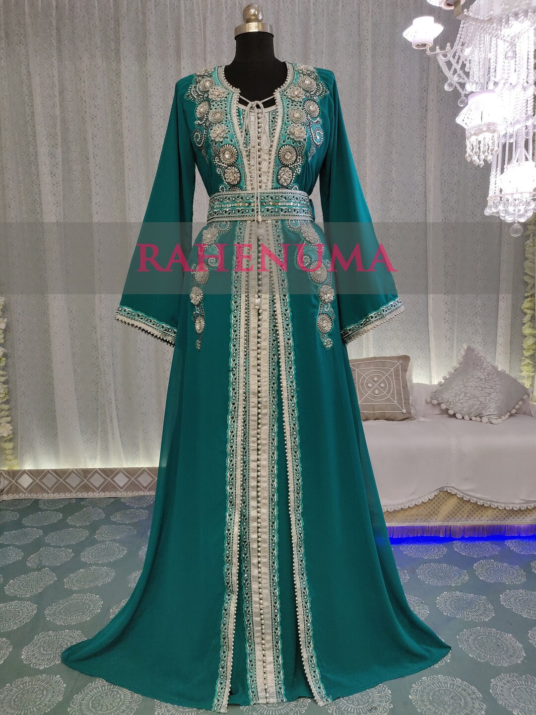 Caftan vert émeraude hot sale
