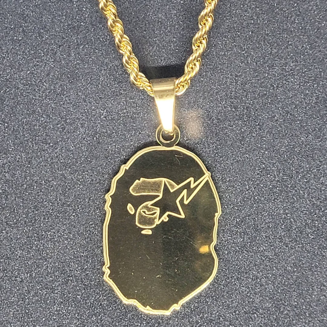 Bape Logo Necklace Bathing Ape Bapesta Ape Handmade Etsy