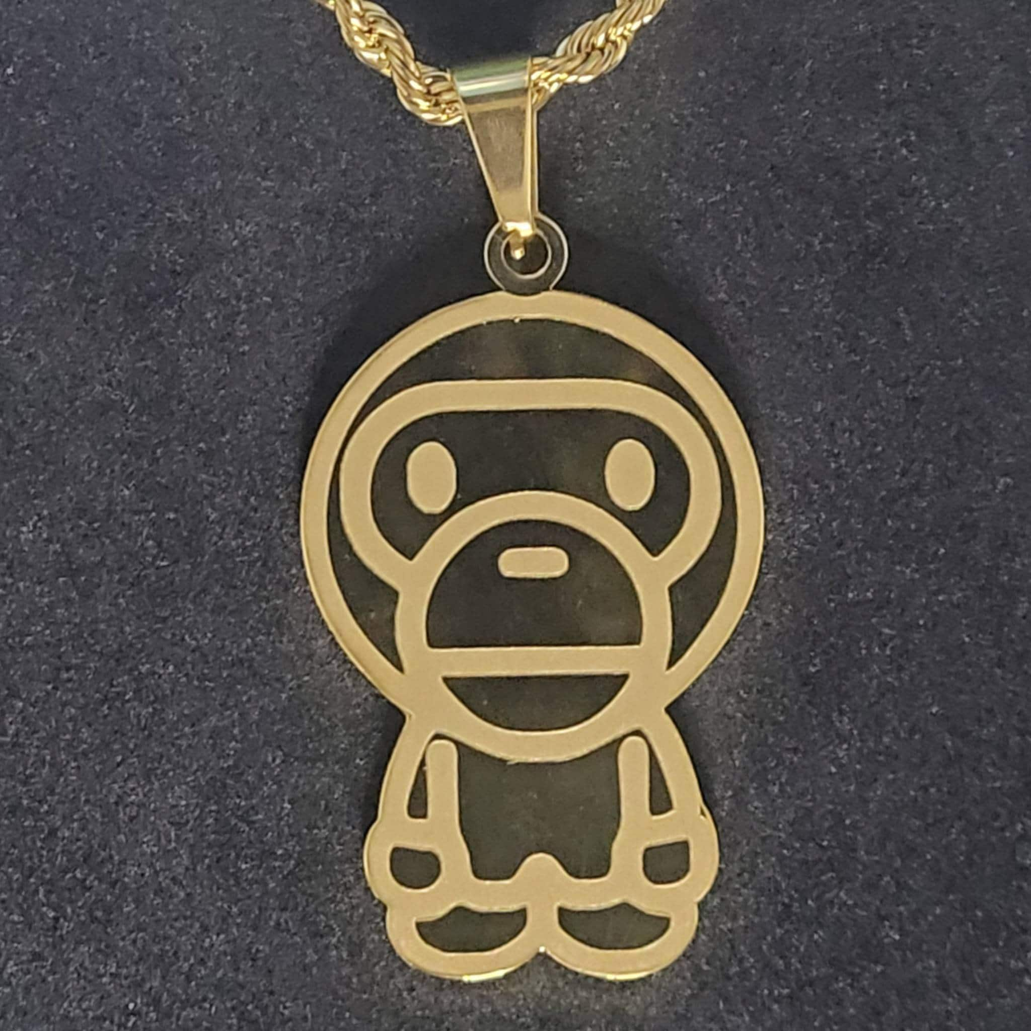 Nigo bape necklace pendant & chain. Micro pave setting in multicolored  simulated diamonds. #bijout… in 2023