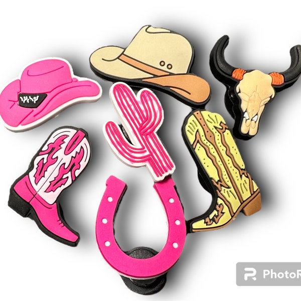 Cowboy Inspired Shoe charms, Texas, western cowboy accessories for shoes, Cowboy boots, Cowboy hats, Trending bestseller charms for crocs