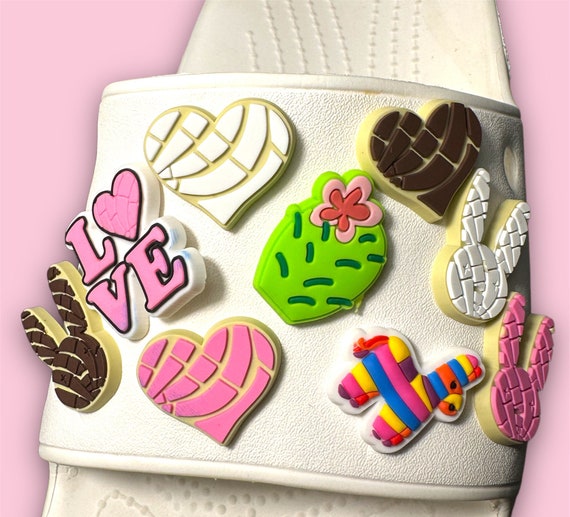Love Conchas Shoe Charms, Latina, Mexicana, Bad Bunny Concha Shoe Charm, Pan Dulce, Mexican Bread, Cute Girly Pink Charms, Valentines Day