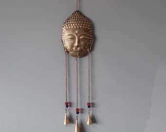 Metal Buddha hanging wind chime wall decoration 11x6.3 cm