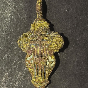 Antique Orthodox Cross | Russian Bronze Pendant | 18th Century Cross | Orthodox Christian Relic | Russian Empire Religious Art | Bronze