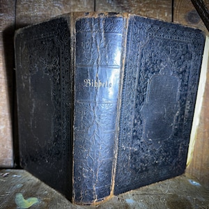 Antique Latvian Bible (Bihbele), Old and New Testaments, Rare Religious Book. Lutheran Rare Bible, Leather Cover, Baltic Religion