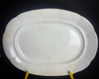 Legendary Kuznetsov factory. Large serving oval dish. Black Empire Label.